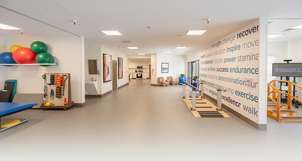 The rehab gym at Pacific Coast Post Acute